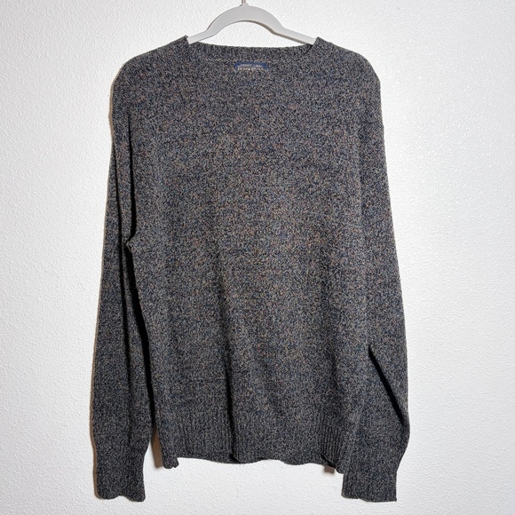 Pendleton Mens Sweater Blue Green Fleck Shetland Wool Crewneck Washable SIZE L - Picture 3 of 13